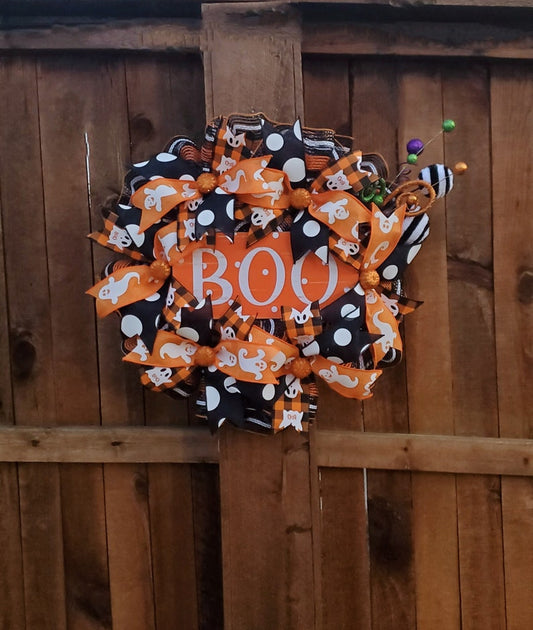 Ghost wreath, halloween front door wreath, halloween wreath for front door, halloween ghost wreath, cute halloween wreath, Halloween decor