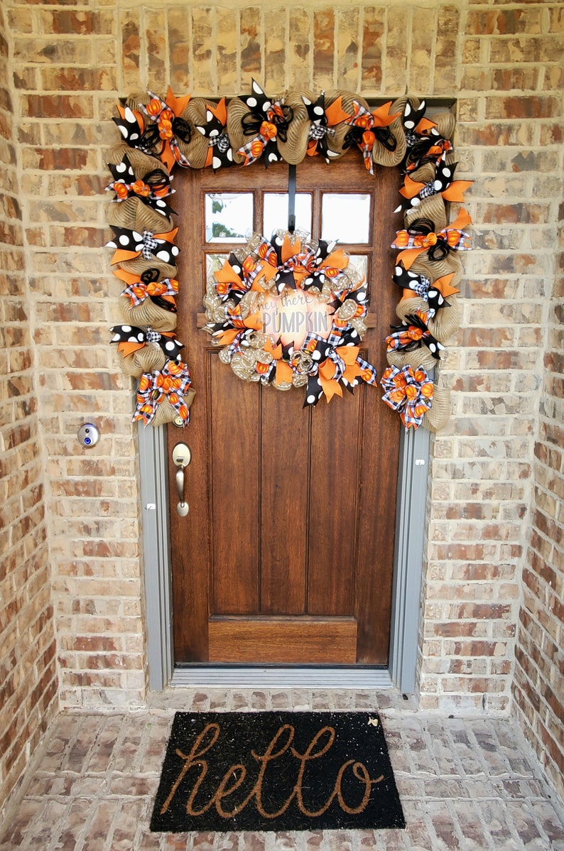 Halloween garland, Halloween garland for front door, Halloween wreath, g