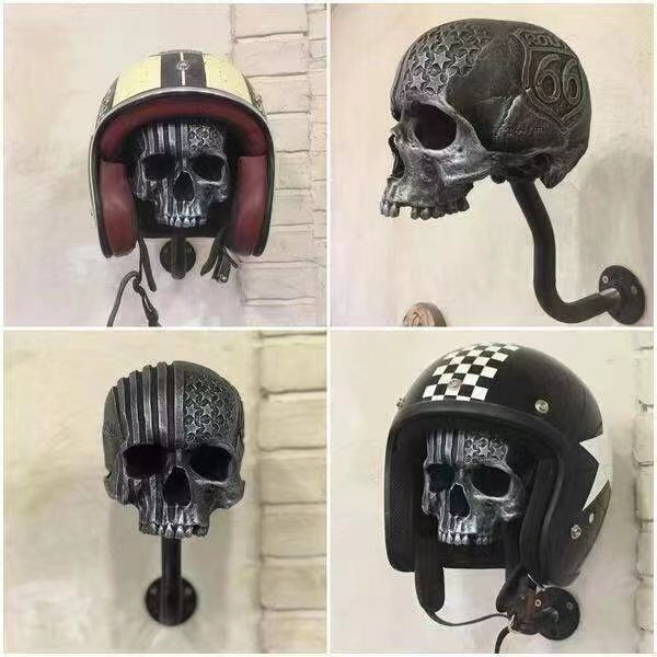 ☠️Motorcycle skull helmet holder (🎁gift for bikers)