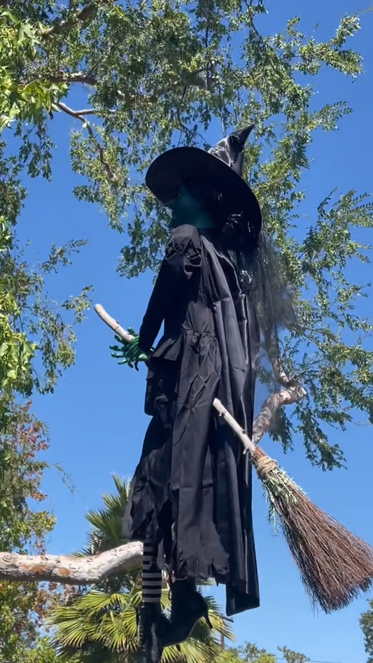 7 ft. LED Hovering Fly Witch