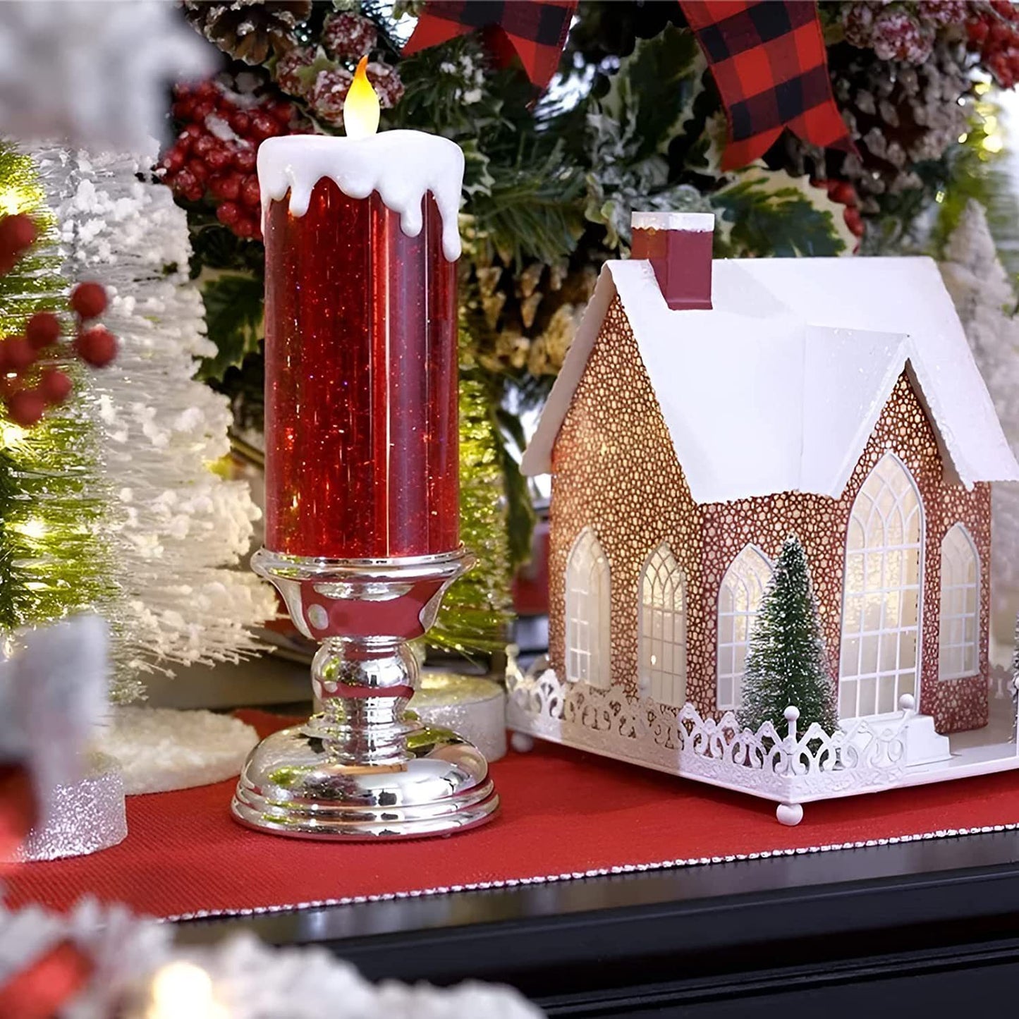Color Changing Glitter LED Rotating Crystal Candle Light