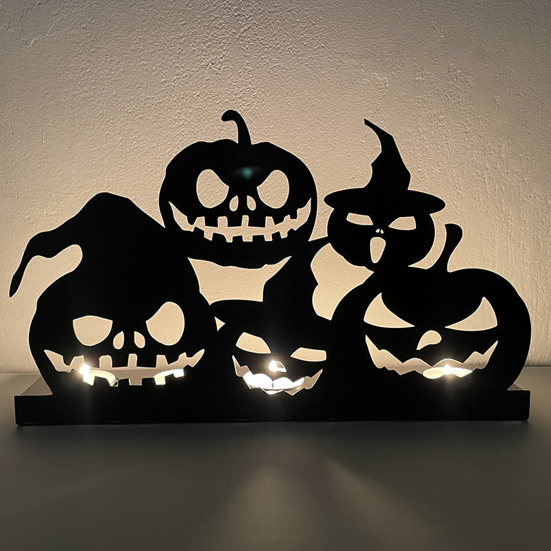 🎃Early Bird Price -  NEW Pumpkin and Skull Candle Holder Halloween Metal Art Decor