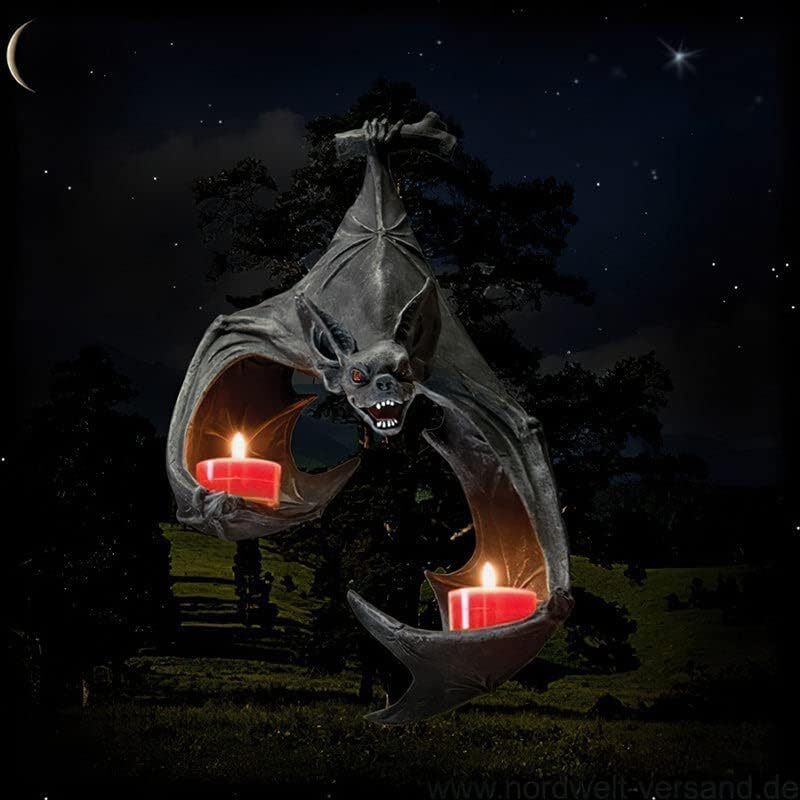 Bat Wall Tealight Candle Holder Hanging Sculpture