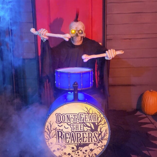 4-ft Animatronic Bluetooth Reaper with Band Drums