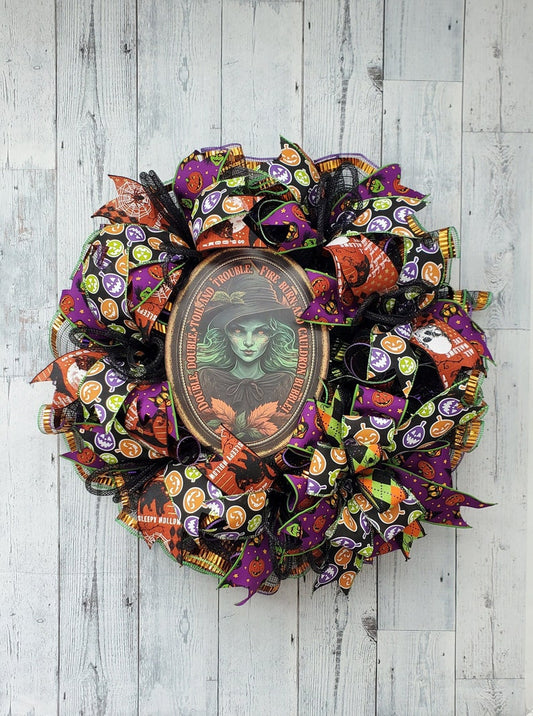 Witch wreath, halloween witch wreath, halloween wreath,halloween wreath for front door, witch decor, witch front door wreath,halloween decor