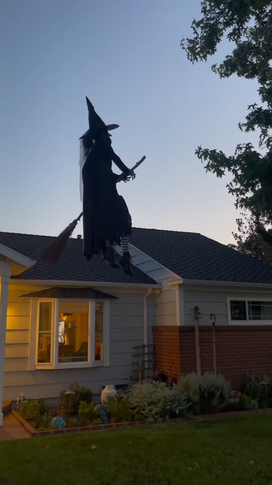 7 ft. LED Hovering Fly Witch