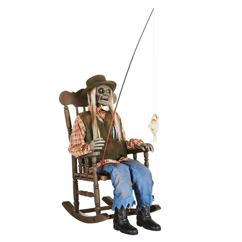 Animated LED Rocking Chair Swamp Fisherman