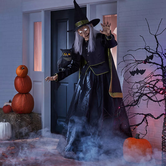 6' Pre-Lit Animated Vintage Witch