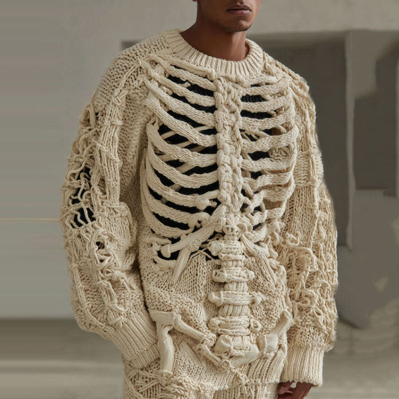 Man's Vintage Halloween Art Cozy Sweater