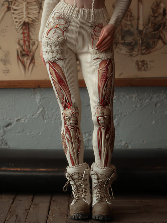 Vintage Halloween Human Anatomy Art Realistic Pants