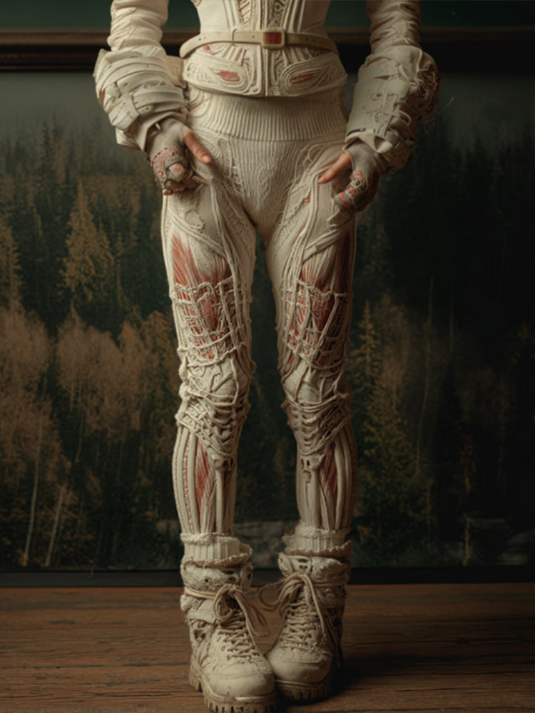 Women's Halloween Human Anatomy Art Vintage Leggings