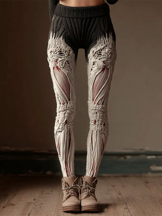 Halloween Muscle Anatomy Art Women's Knit Leggings