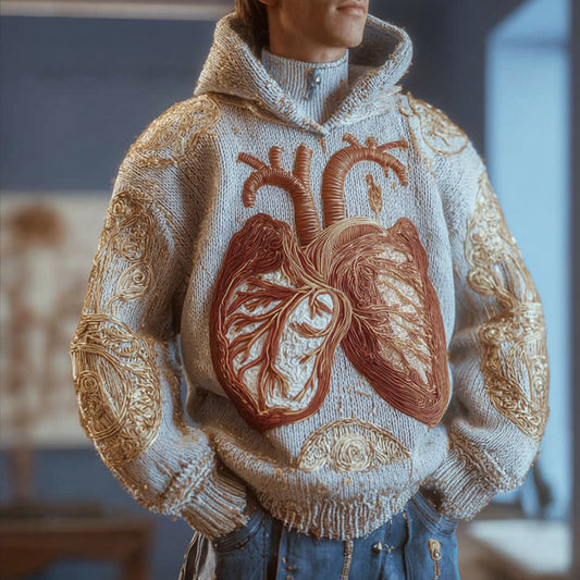 Men's Halloween Human Anatomy Art Dreamy Technology Hooded Sweater