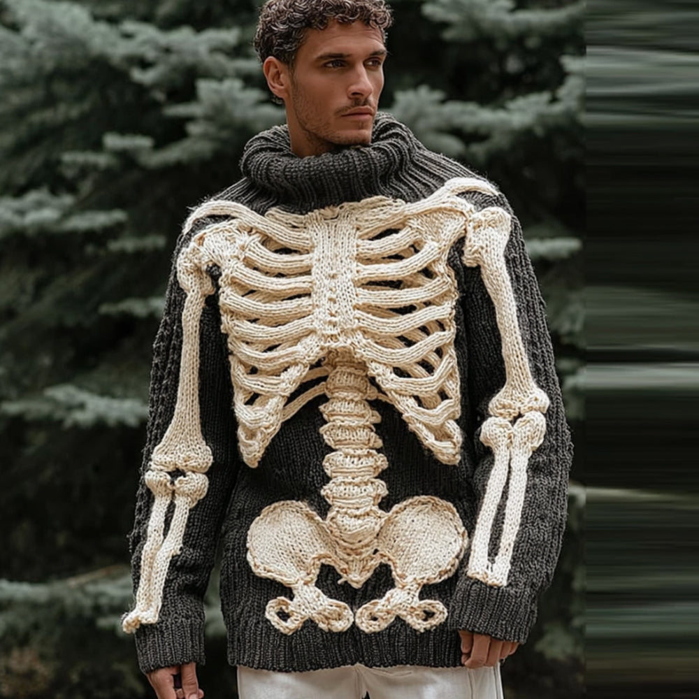 Men's Anatomy Art: Making Old Black High Collar Sweater