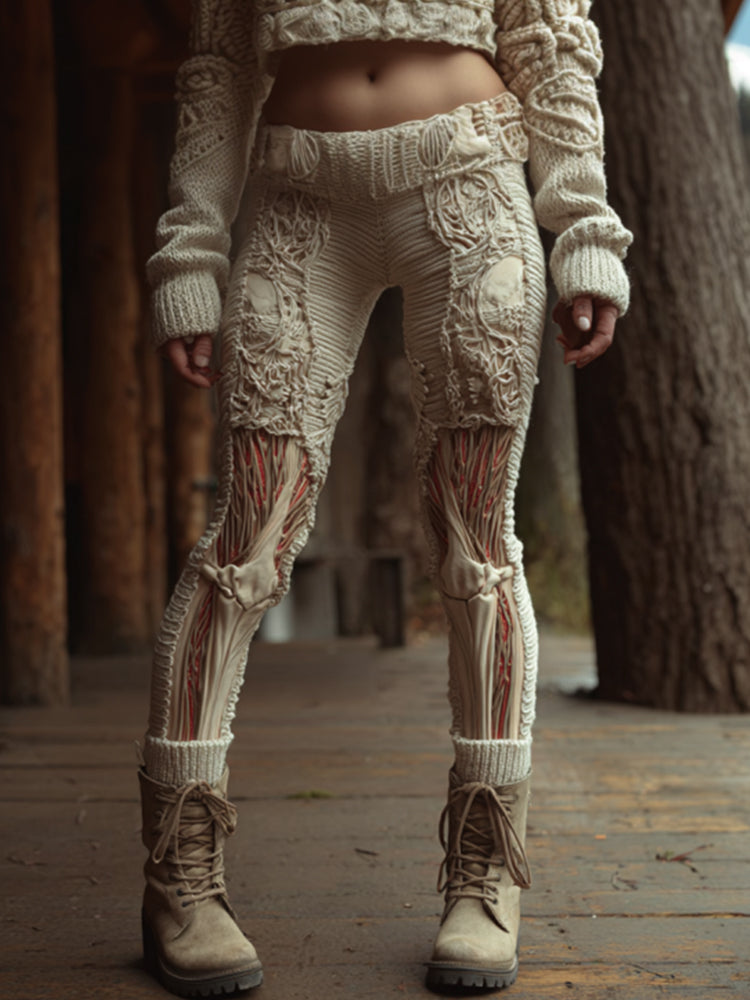 Halloween Anatomy Art Ancient Tailored Pants