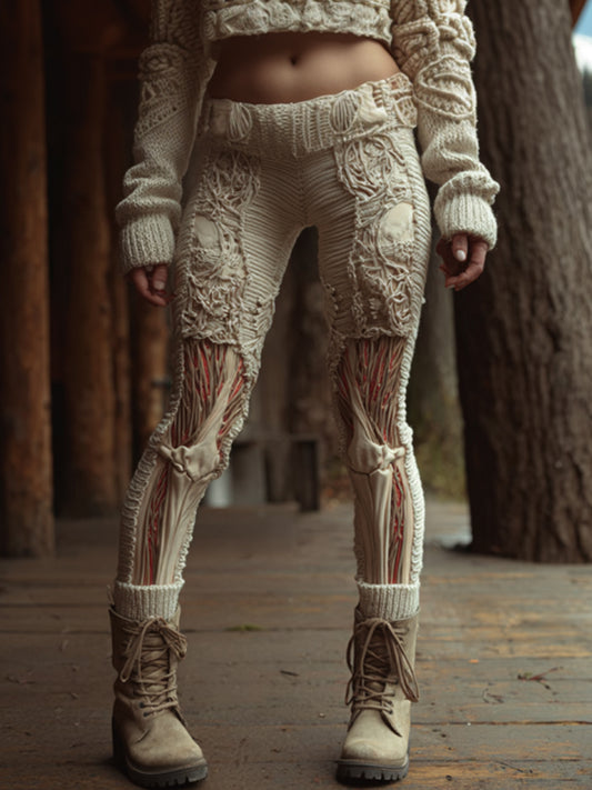 Halloween Anatomy Art Ancient Tailored Pants
