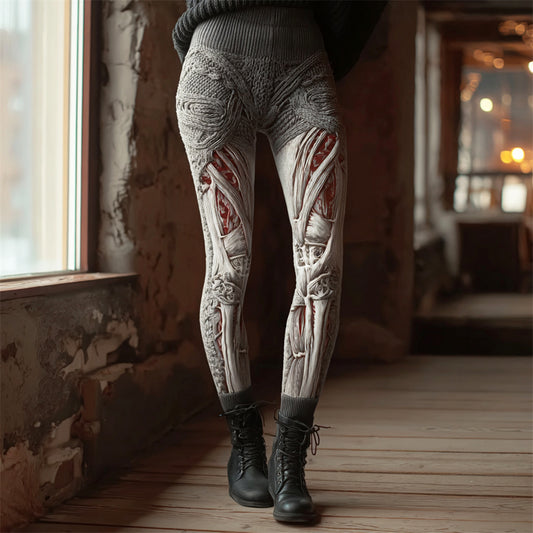 Halloween Anatomical Art Women's Knit Leggings
